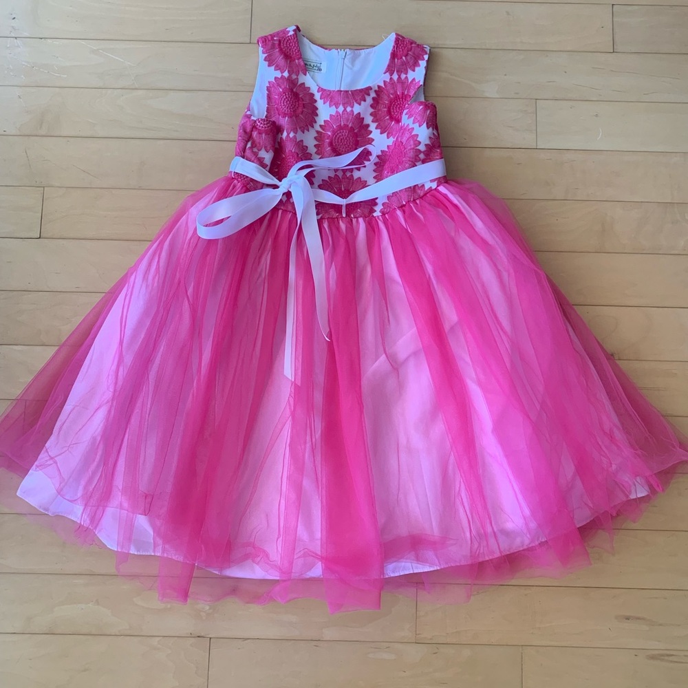 Girls Pink Fluffy Dress